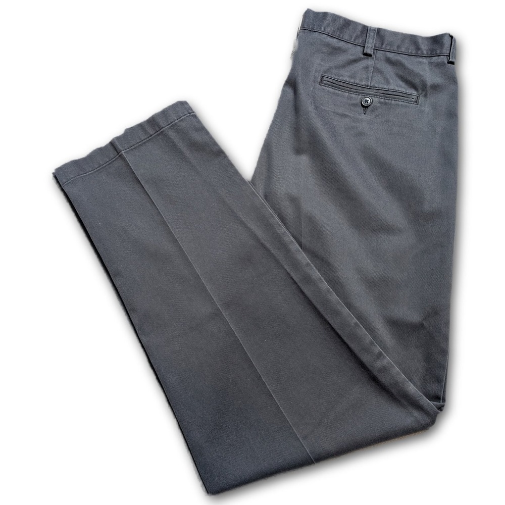 L.L.Bean Natural Fit Mens Pants Navy Blue 37x34 Chino Casual Business Travel